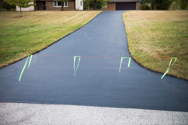 Blacktop Driveway with Fresh Seal Coat